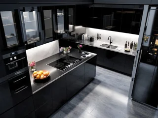 Cocina terminada Nero Cristal